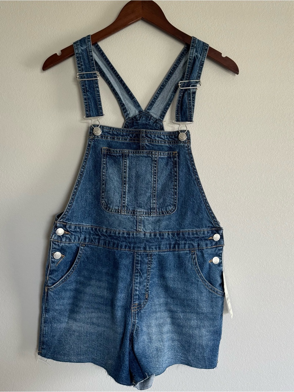 Denim Short Overalls - Blue small